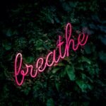 pink breathe neon sign